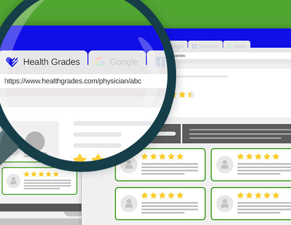 Healthgrades Leave Review Setup Page Graphics - Health Grades