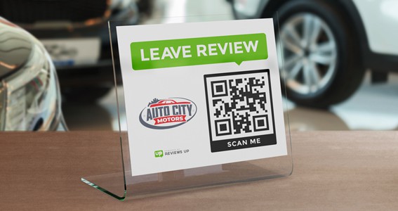 Leave Review QR Code On Desk